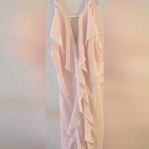 Gorgeous embellished ruffle front chiffon long dress